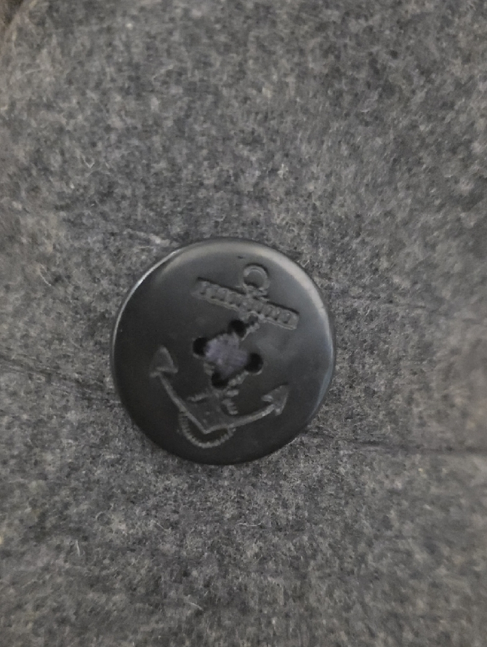 Gray Felt Cloche Hat with Decorative Button - Picture 5 of 5